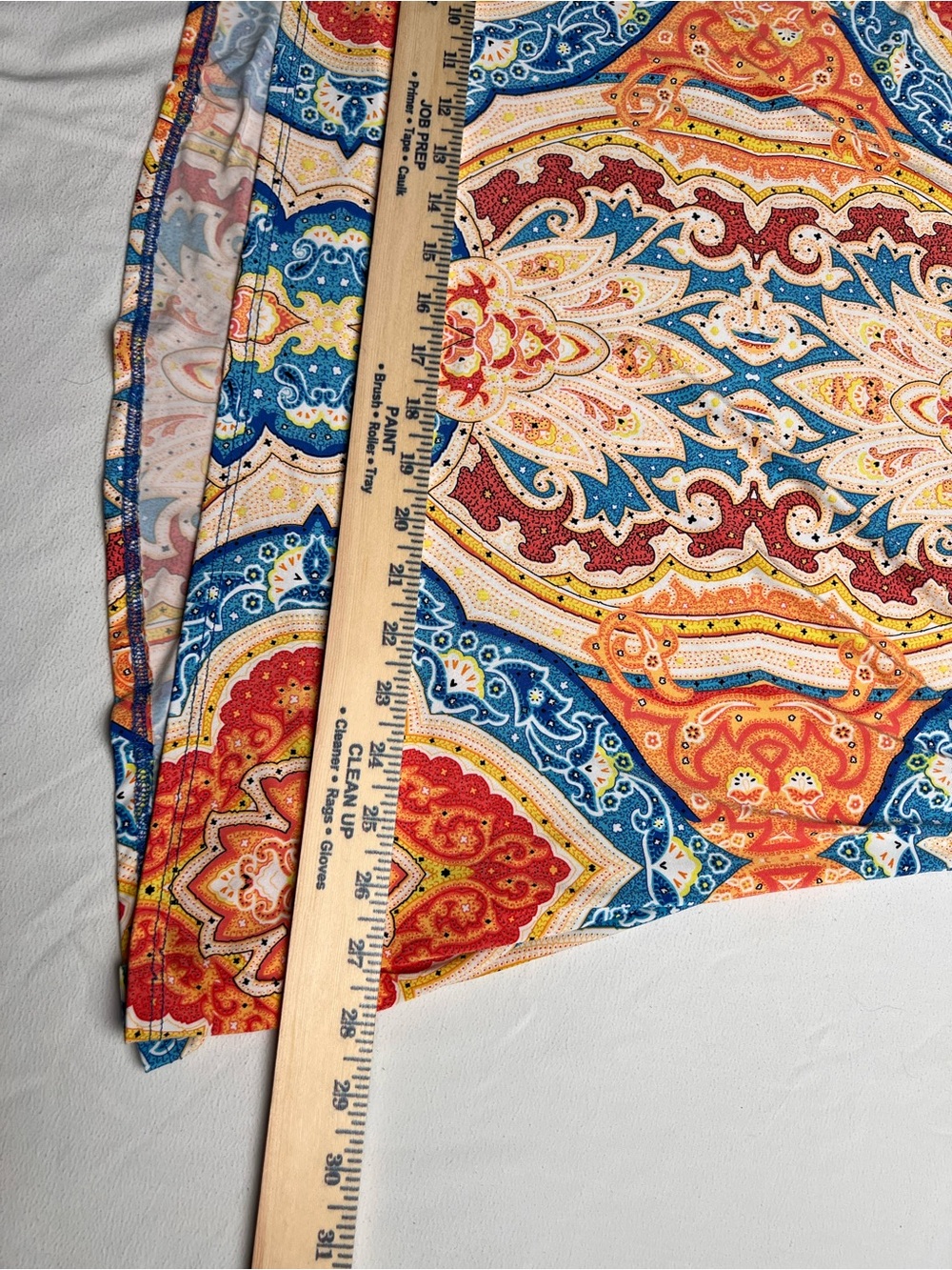 R. Rouge 3X Paisley Tunic Top Blue Orange Bell Sleeve V Neck Boho - Picture 9 of 11